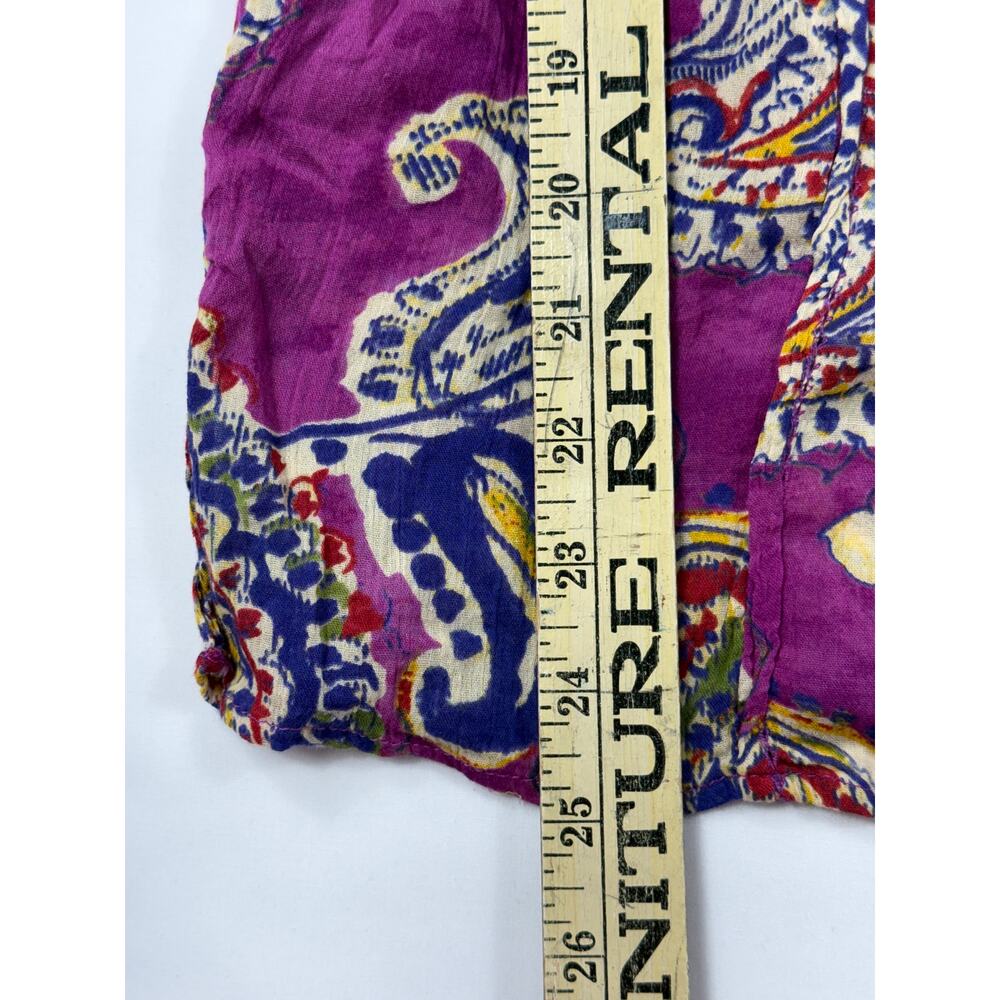 NWT Lauren Ralph Lauren M paisley blouse 100% cotton bell sleeves.  - Picture 11 of 12